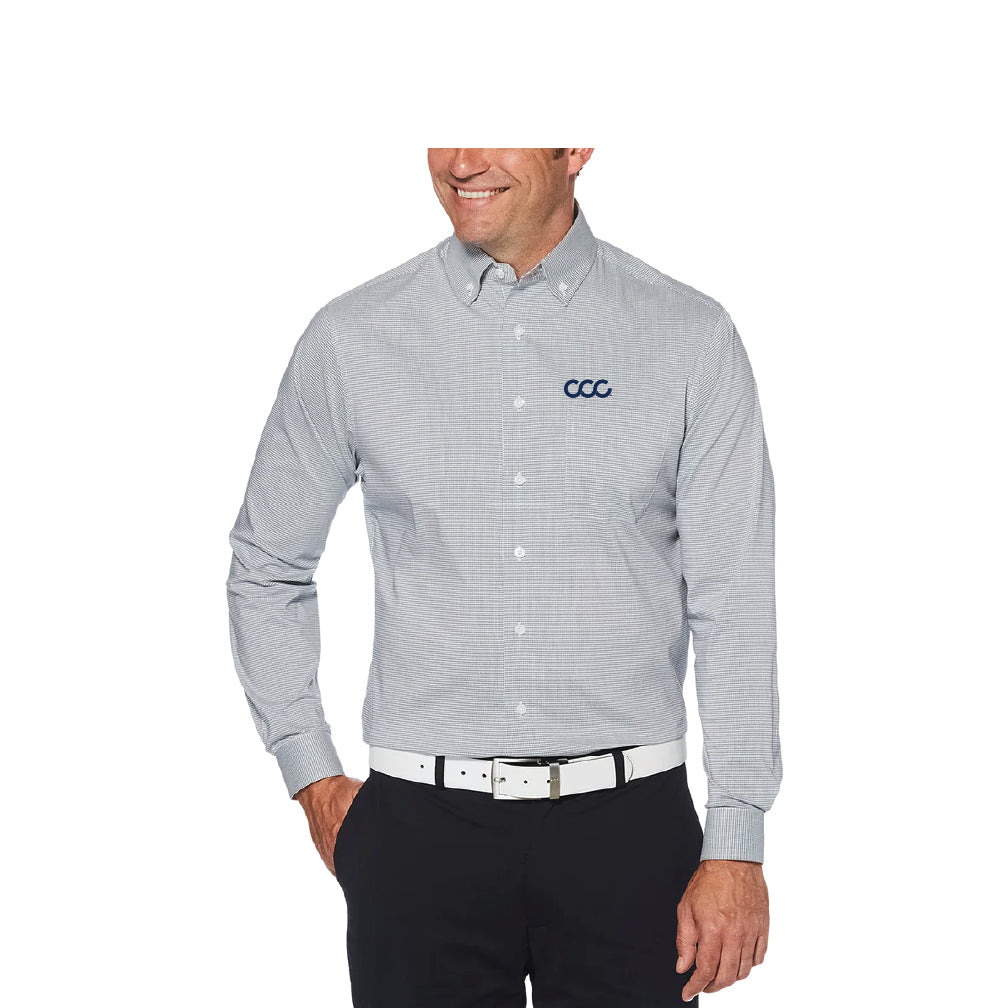 Perry Ellis Mini-Grid Woven Shirt