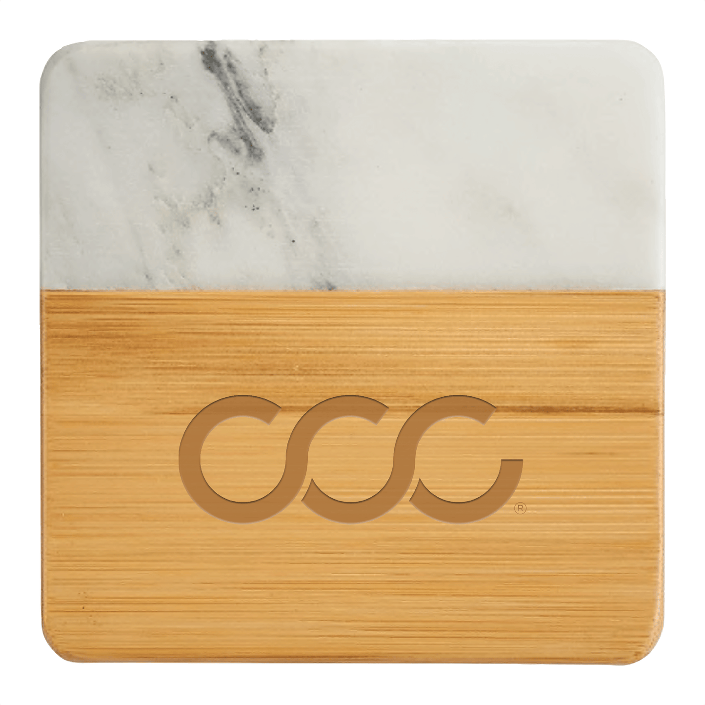 Marble & Bamboo Coasters - Set of 4