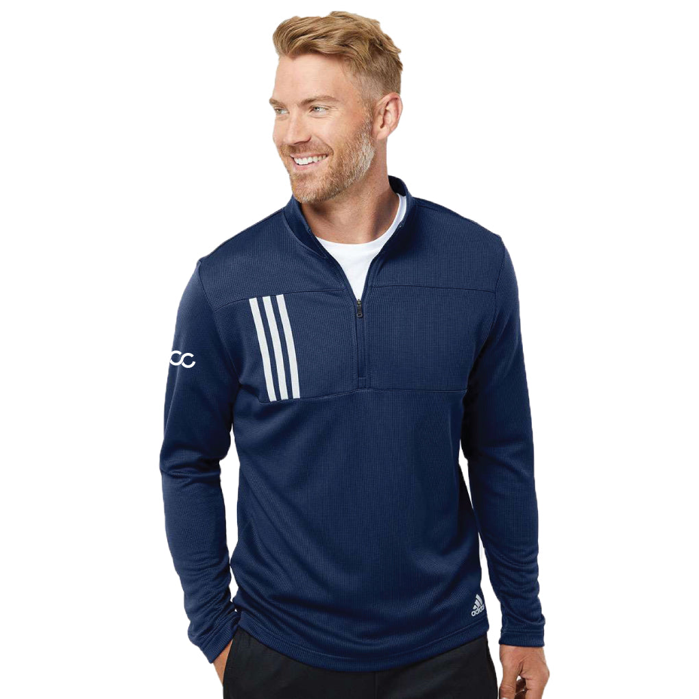 Adidas 3-Stripes Double Knit Quarter-Zip Pullover